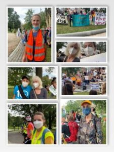 collage of North Parish members at a youth climate change rally