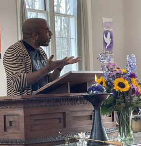 Photo of James Dargan preaching at North Parish