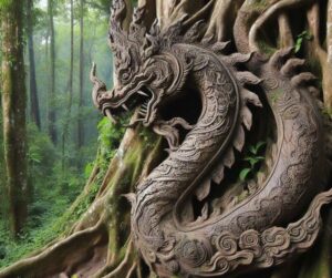 Photo of a Dragon carved out of wood