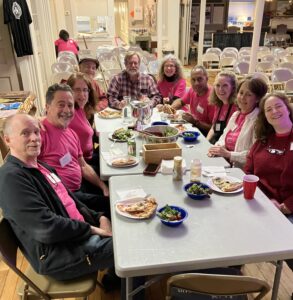 Photo of North Parish members enjoying a meal together