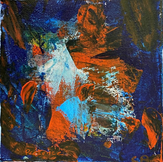 Presence - an abstract image of blues and orange