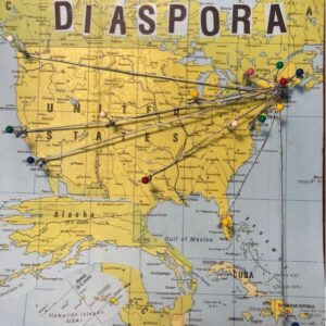 Diaspora - a map showing connections to places around the country where former North Parish have moved